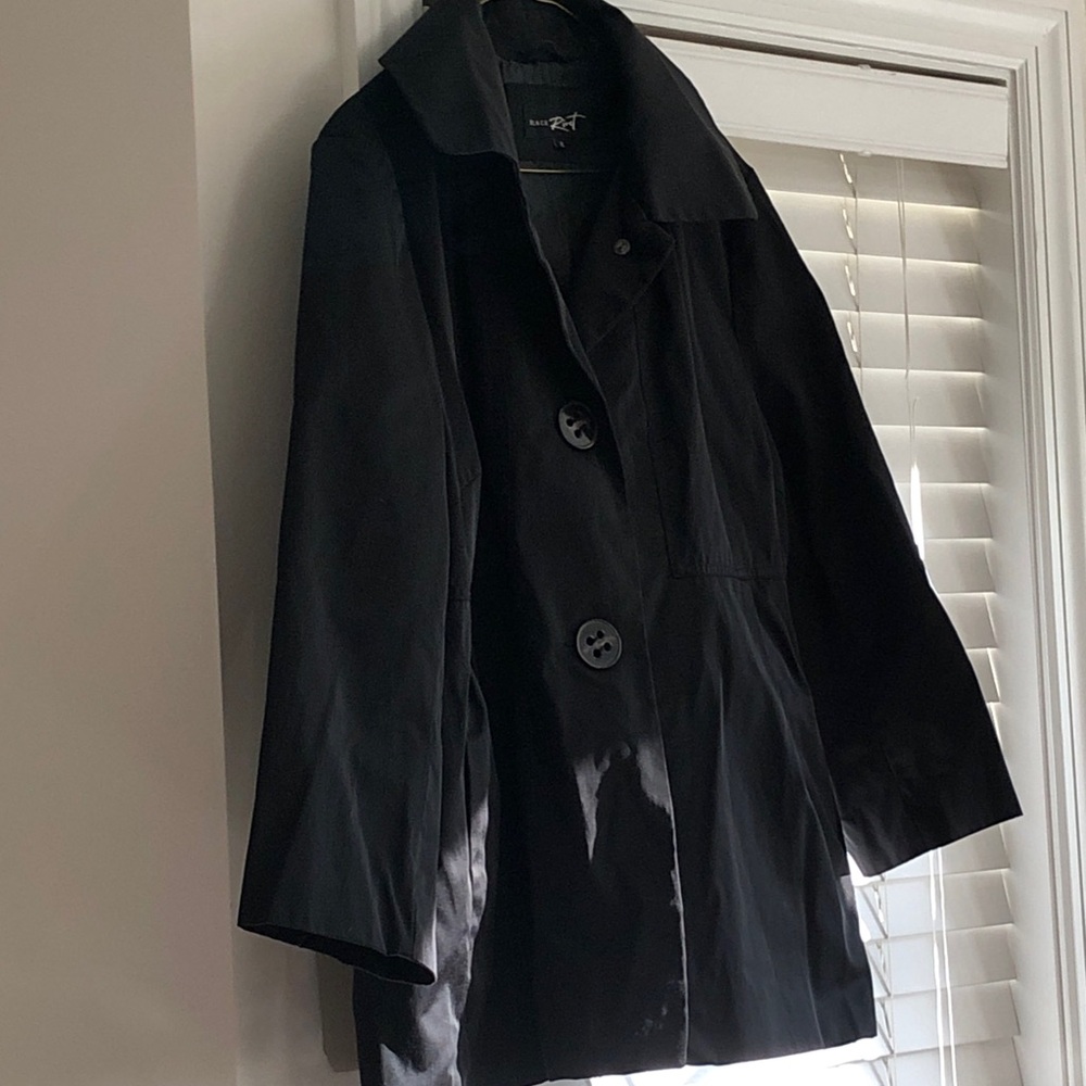 Black Rivet Black Women's Peacoat with Large Buttons